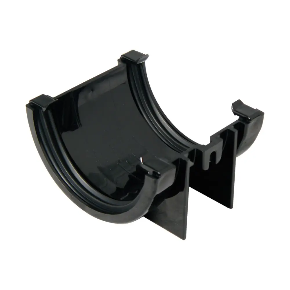 FloPlast Half Round 75mm Gutter Union Jet-black