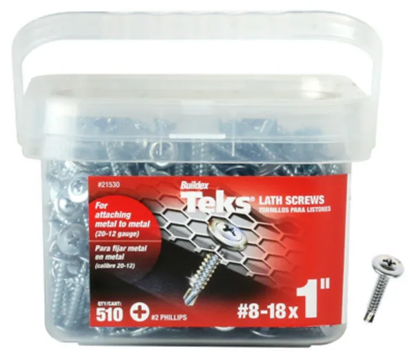 Teks 21530 Phillips Head Metal-To-Metal Lath Screws #8-18 x 1 510 Pack