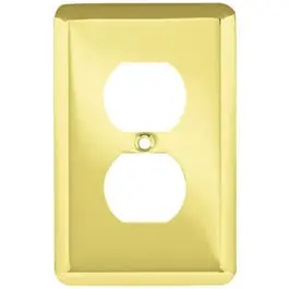 1-Gang Polished Brass Steel Duplex Wall Plate Electrical Outlets Brainerd