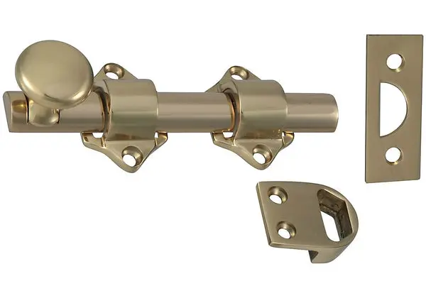 National Hardware N198-028 Dutch Door Bolt Solid Brass 4.34 Inch