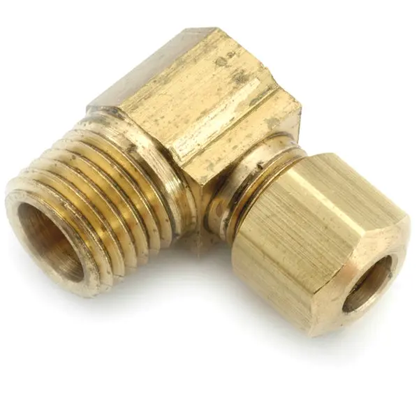 Anderson Metals 710069-0806 Lead Free Male Elbow 1/2" Compression x 3/8" MPT Brass Plumbing Fitting