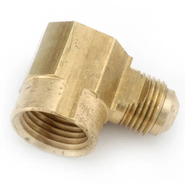 Anderson Metals 714050-0404 Lead Free 90-Degree Elbow 1/4" Flare x 1/4" FPT Brass Connector