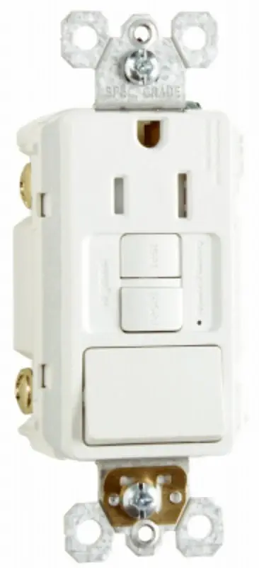 Legrand radiant Series 1597SWTTRWCCD4 GFCI Outlet, 125 V, 15 , NEMA: NEMA 5-15R, Back and Side Wiring, Chalk