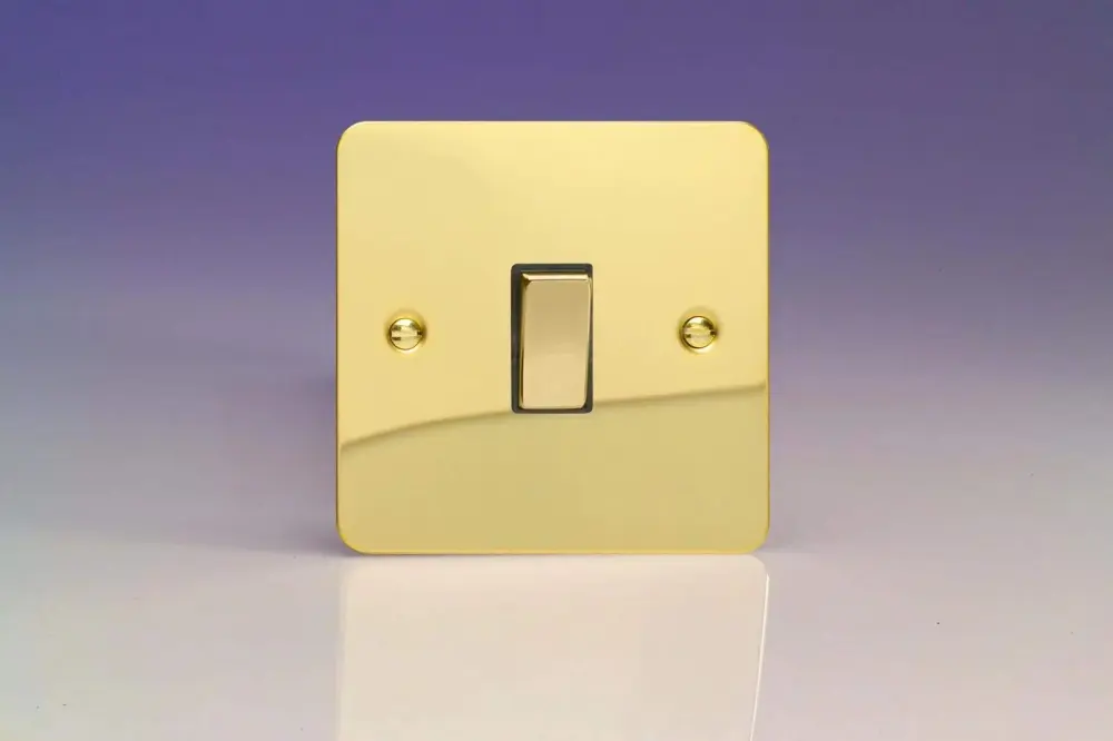 Varilight 1-Gang 20A Double Pole Rocker Light Switch Polished Warm alloy XFV20D