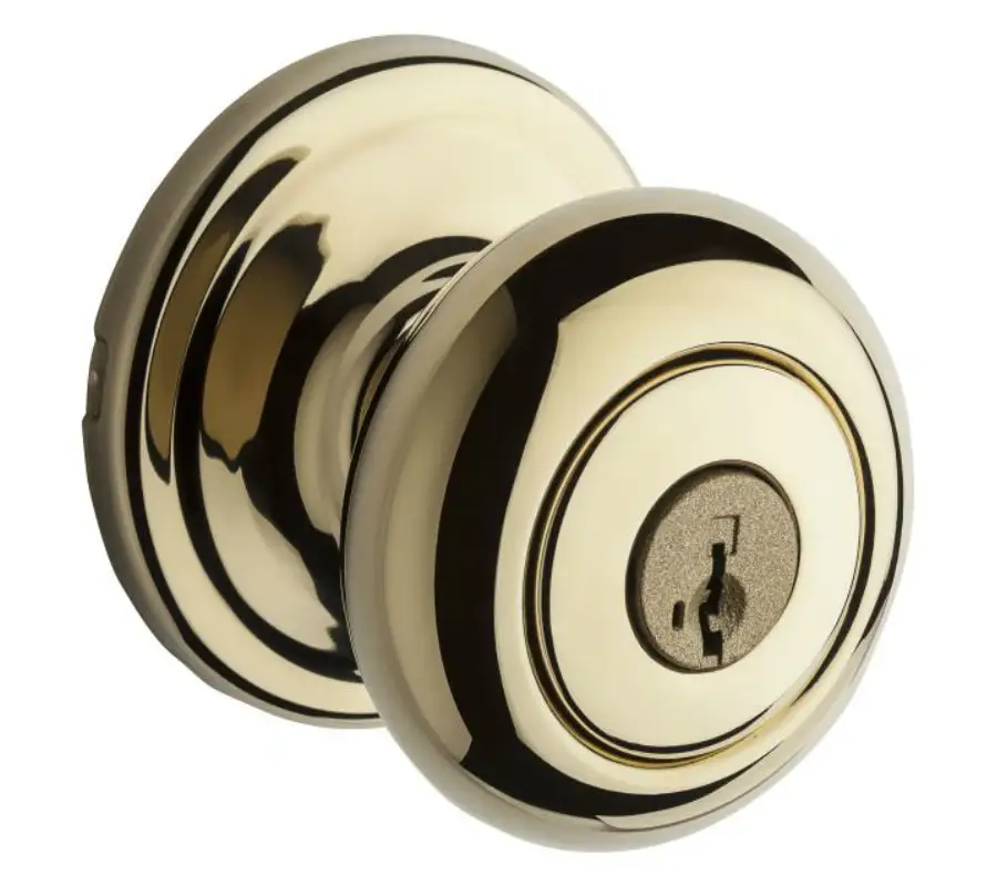 Kwikset 741LL-3SV1 Lido Bright Brass Entry Door Leverset - Secure & Stylish