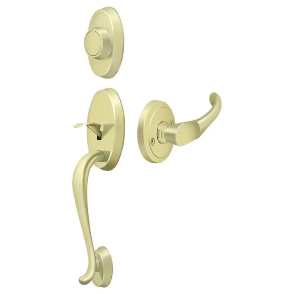Deltana PRRHRKU3 Riversdale Handleset Round Knob Entry, Bright Brass