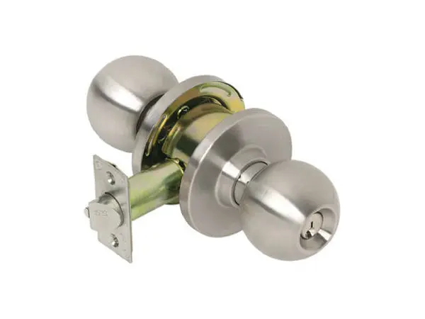 Tell CL100008 Entry Ball Knob Lock Satin Stainless Steel 2-3/4" Backset
