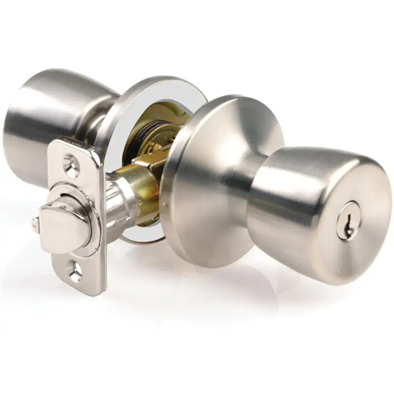 Ace Mobile Home Polished Brass Entry Lockset 1-3/4 Inch Door Handle