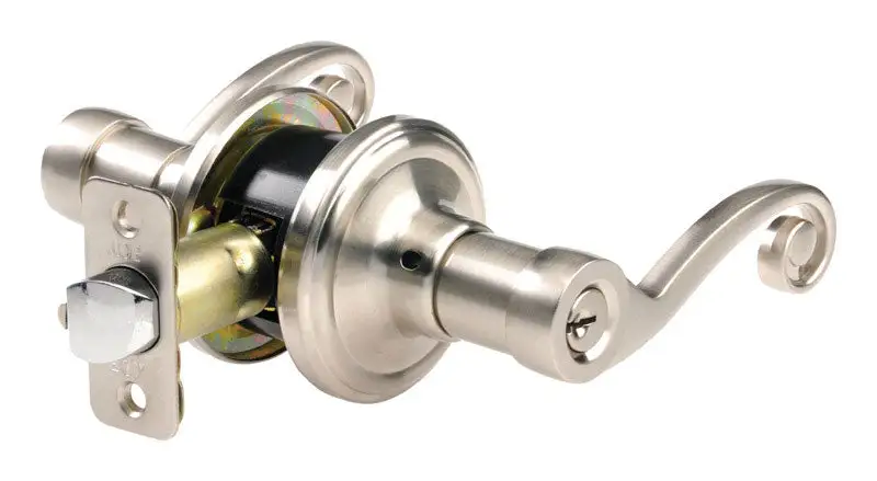 Ace Scroll Polished Brass Entry Lockset 1-3/4 - Elegant Door Handle