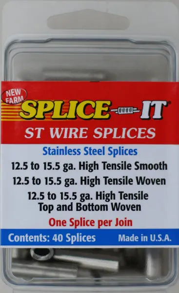 New Farm ST5 Splice-It Stainless Steel Fence Splices 40-Count Pack New Farm Products