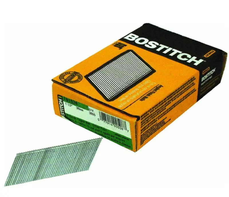 Bostitch FN1520 FN Style Angled Steel Finish Nails 1-1/4 15 Gauge 3600-Pack Trim