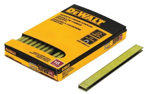 DeWalt DNS18063-2 18-Gauge Narrow Crown Finish Staples 1/4 x 5/8 Inch Woodworking and Upholstery
