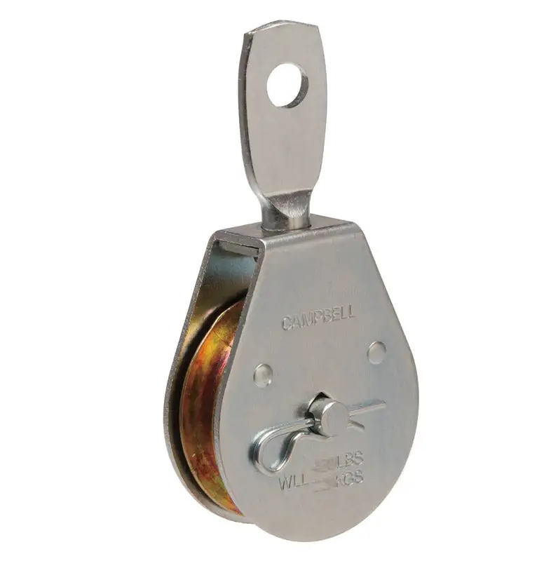 Campbell 2 . D Zinc Plated Steel Fixed Eye Single Sheave Rigid Eye Pulley