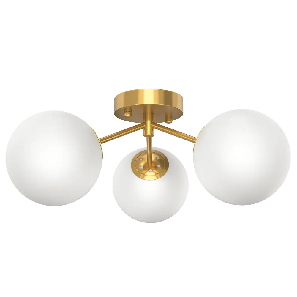 Maxax 3 Globe Ceiling Light 17 Inch Mid Century Minimalist Semi Flush Mount Ceiling Light Fixture Bedroom,Living Room,Dinn...