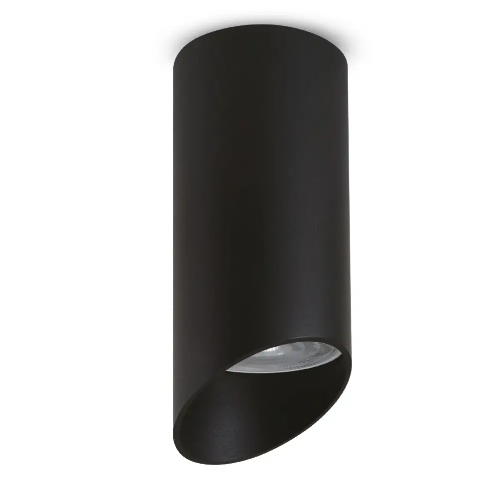 Maclean surface-mounted luminaire / tube, spot, round, aluminum, GU10, 55x130mm, black color, MCE360 B+LED bulb GU10 7W Ma...