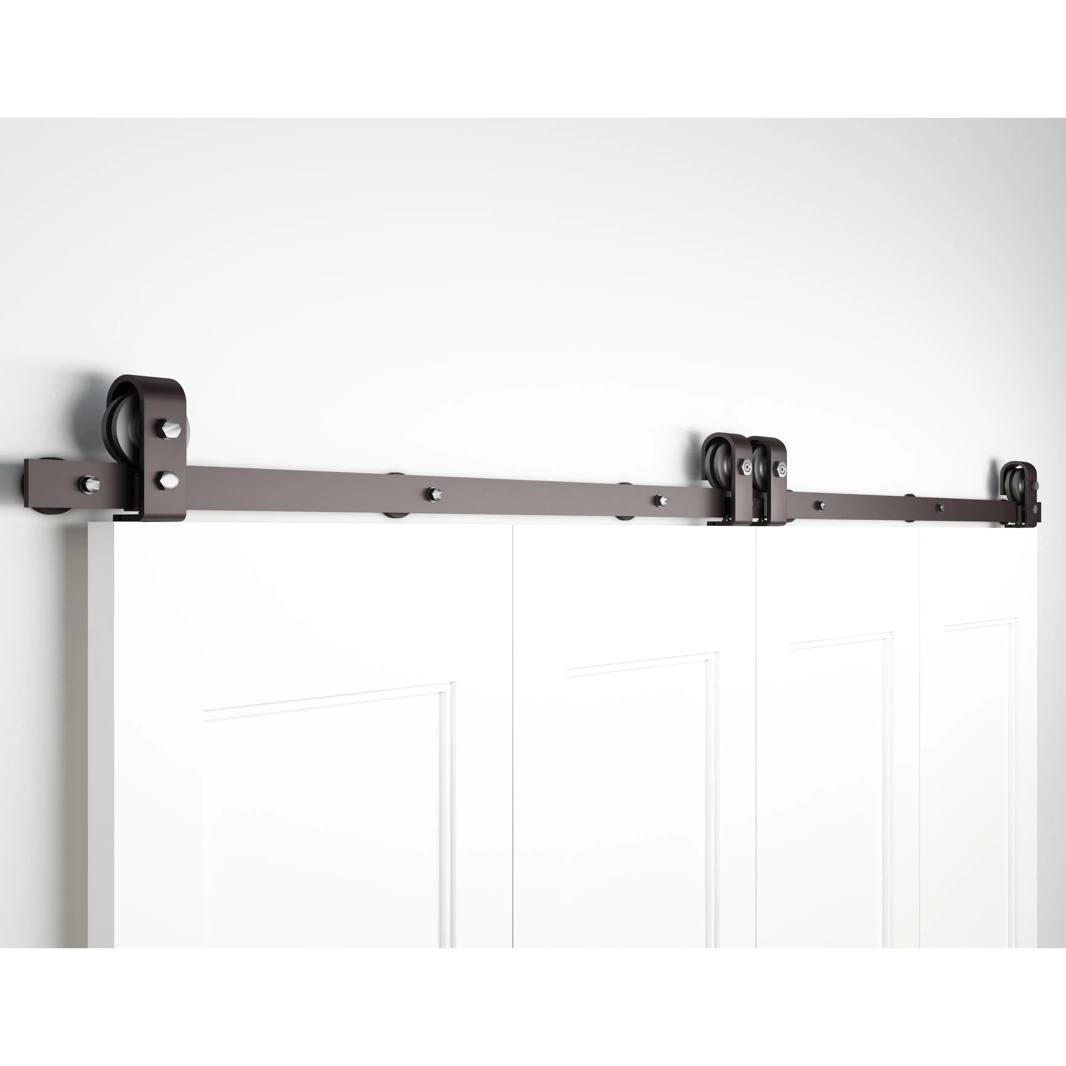 Top Mount Strap Style Folding Door Hardware Set Matte Black Stone Harbor