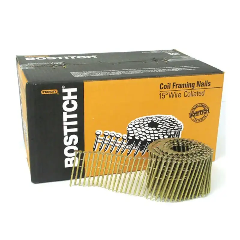 Bostitch 3 . L X 11 Ga. Angled Coil Coated Framing Nails 15 Degree 2700 Pack