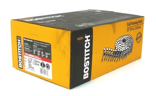 Bostitch C8P99D Coil Framing Nails 2-1/2 x 0.099 Inches Smooth Shank 3600-Pack