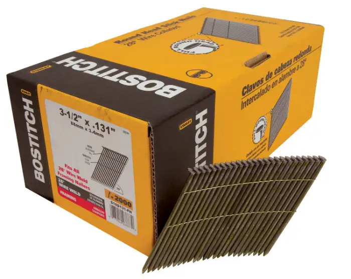 Bostitch S16D131-FH Full Round Head Stick Framing Nails 28-Degree 3-1/2 Inch 2000 Count