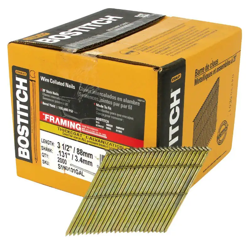 Bostitch S16D131GAL-FH Full Round Head Framing Nails 3-1/2 2000-Count