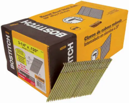 Bostitch S8DRGAL-FH Full Round Head Stick Framing Nails 28-Degree 2-3/8 Inch 2000 Count