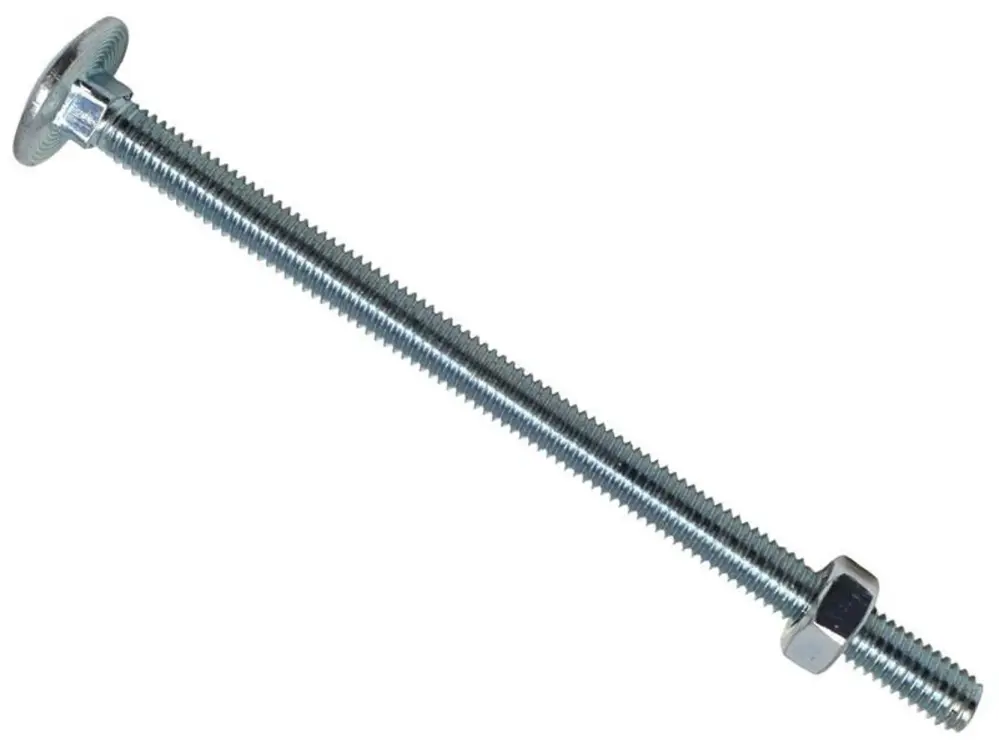 Metalmate Cup Square Hex Bolt & Nut Zp M6 X 100Mm Box 25