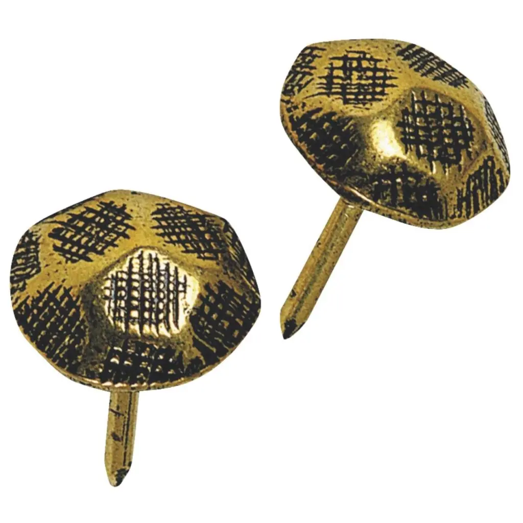 Hillman Antique Brass Furniture Nails 25 Count Hammer Head Design