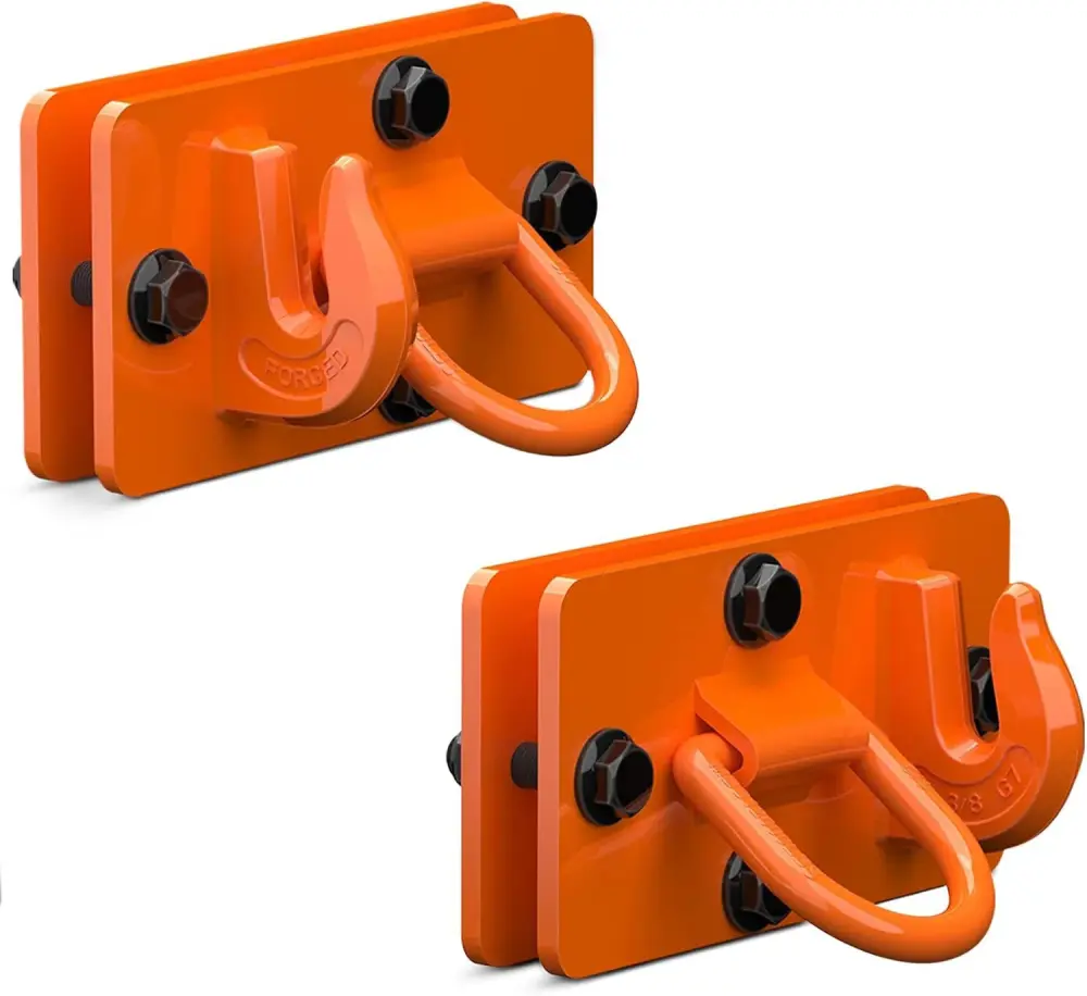 2 Pack 3/8" Tractor Bucket Hooks Tie Down Ring Kubota John Deere Tractor Bucket RV UTV Truck