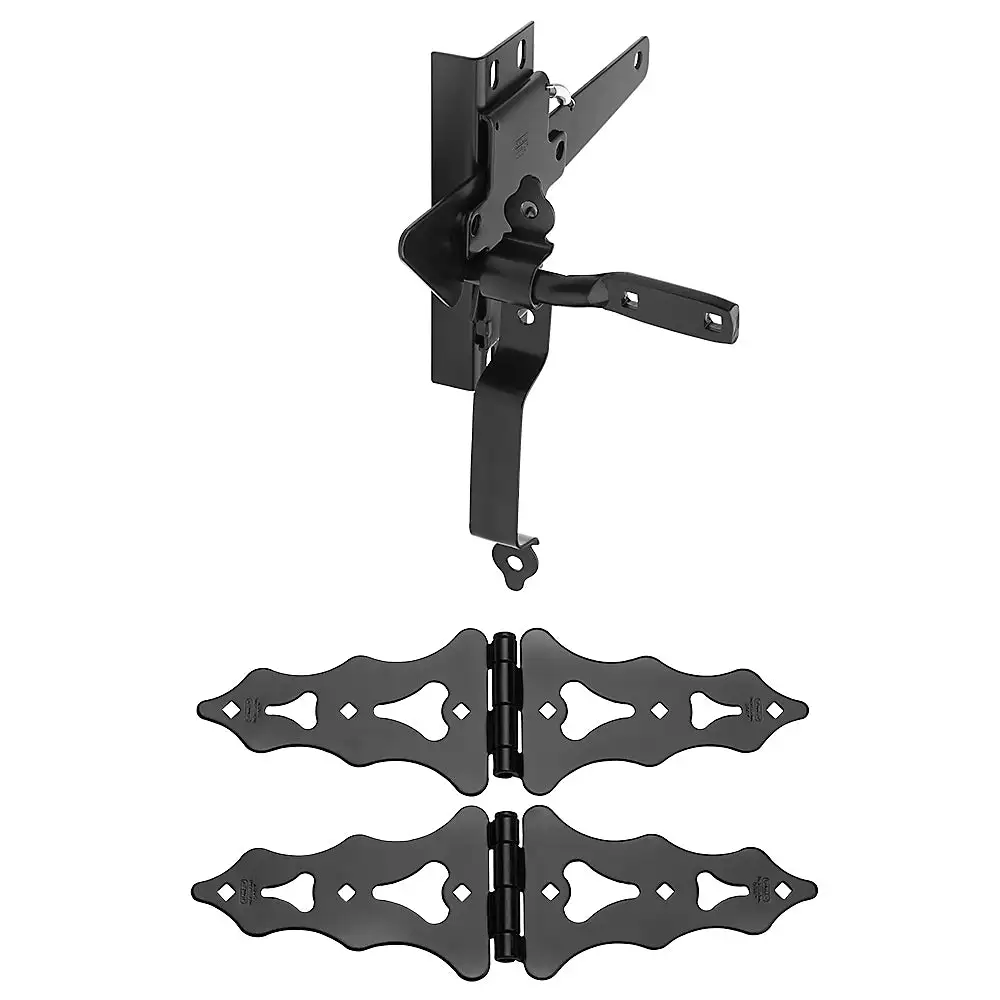 National Hardware N109-015 V867 Gate Kit Black 8 Inch Durable Gate Hardware