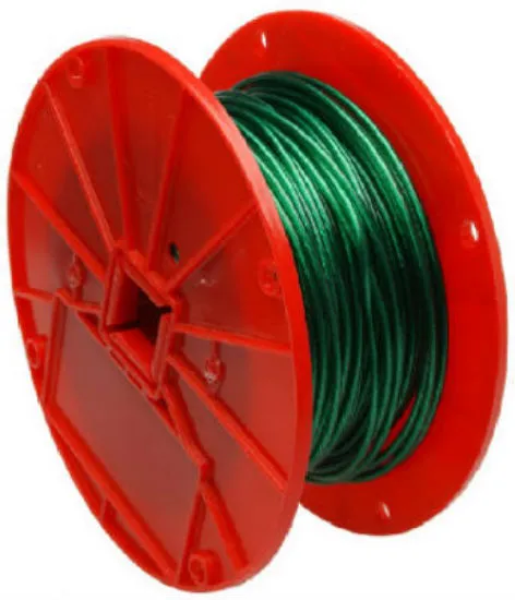 Campbell Vinyl Coated Cable Green 1/16 x 250 Feet Reel Durable Coated Cable