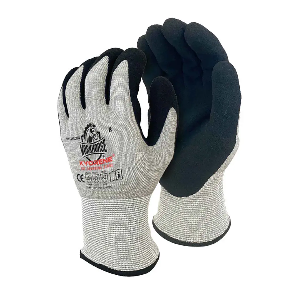 A2 Cut Resistant Lined Gloves Kyorene Nitrile, Medium (Grey and Onyx