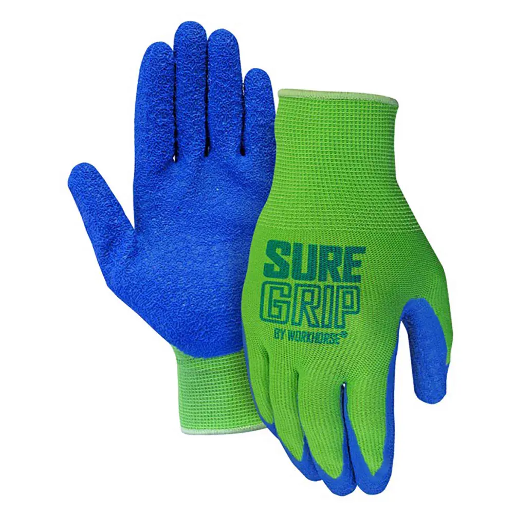 Polyester Knit Gloves Rubber Latex Coated Palms, Medium