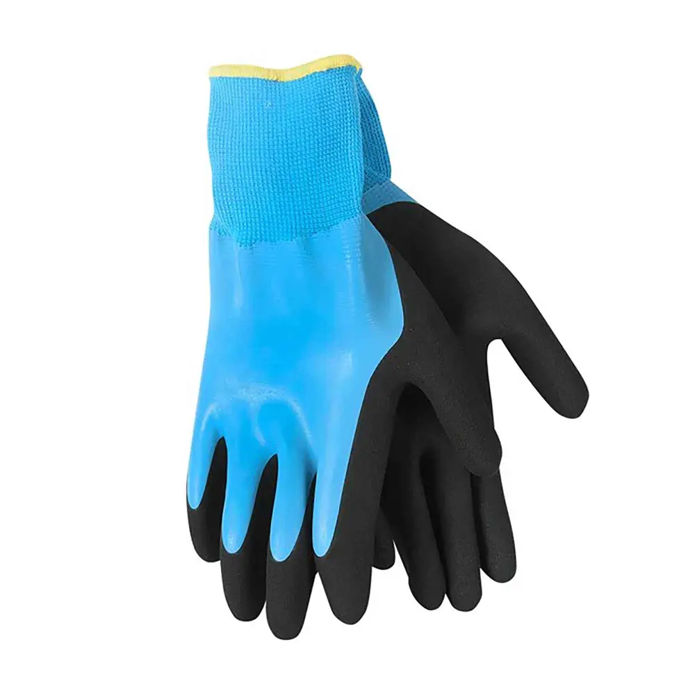 Waterproof Work Gloves Completely Coated Rubber, Large