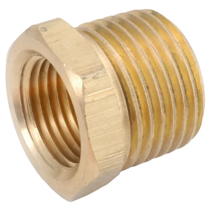 Anderson Metals 1 . MIP X 3/8 . D FIP Yellow Brass Hex Bushing Pack 5