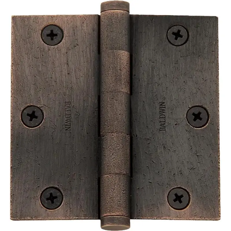 1035.112 3-1/2 x 3-1/2 Square Corner Plain Bearing Hinge Venetian Bronze