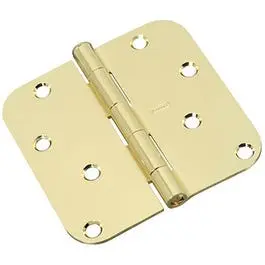 Door Hinge Interior Round-Edge Polished Brass 4-Inch Cabinet and Door Installation National Hardware