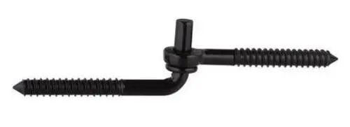 Stanley 76-0475 Screw Hook and Eye Hinges 1/2 x 4 Inch Black Finish