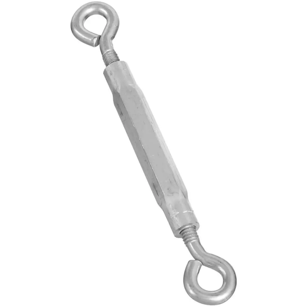 National 1/4 x 7-1/2 Inch Zinc Hook and Eye Turnbuckle Adjustable Tension