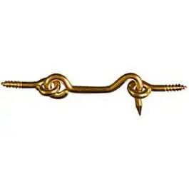 Hook & Eye Solid Brass 2-Inch Secure Door and Cabinet Fastening National Hardware