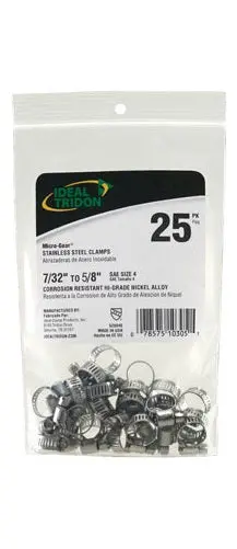 Ideal Tridon 6260450 Stainless Steel Hose Clamps 25 Pack