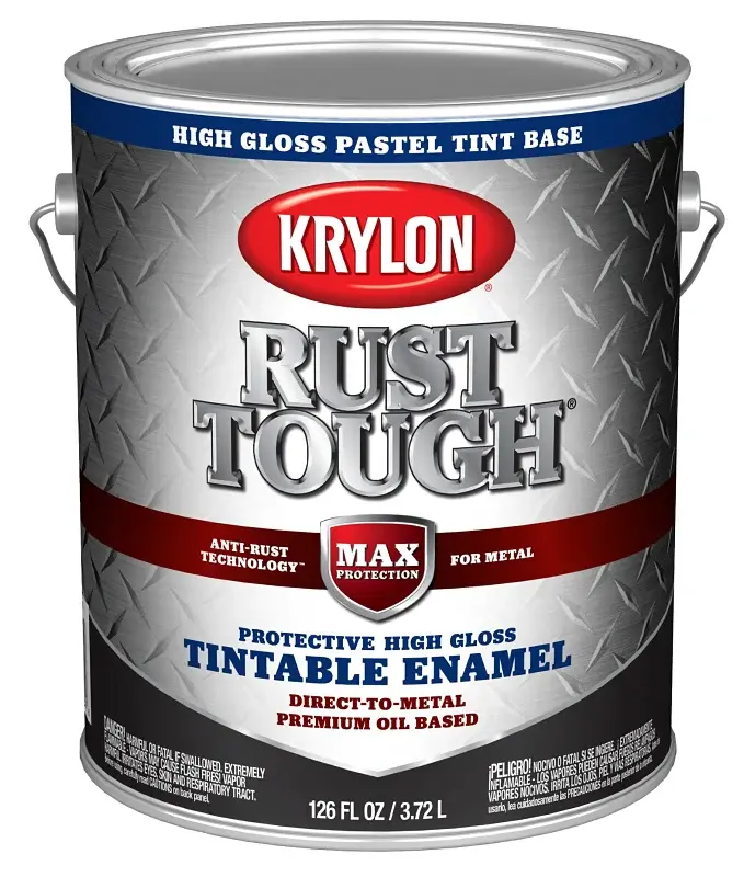 Krylon Rust Tough K09748008 Enamel Paint, Gloss Sheen, Pastel, 1 gal, 400 sq-ft/gal Coverage Area