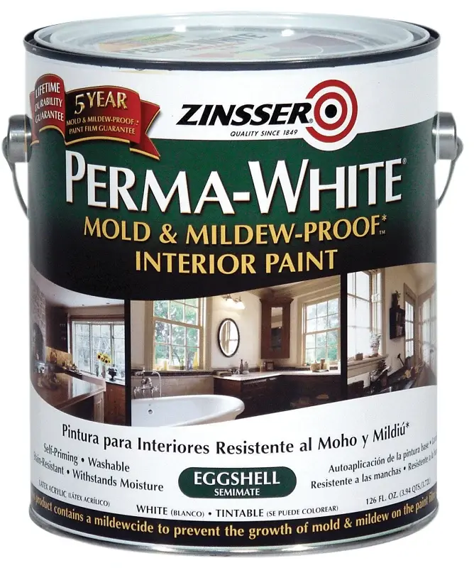 Zinsser 02771 Kitchen and Bath Paint, Eggshell, Pearl, 1 gal, Can, Water