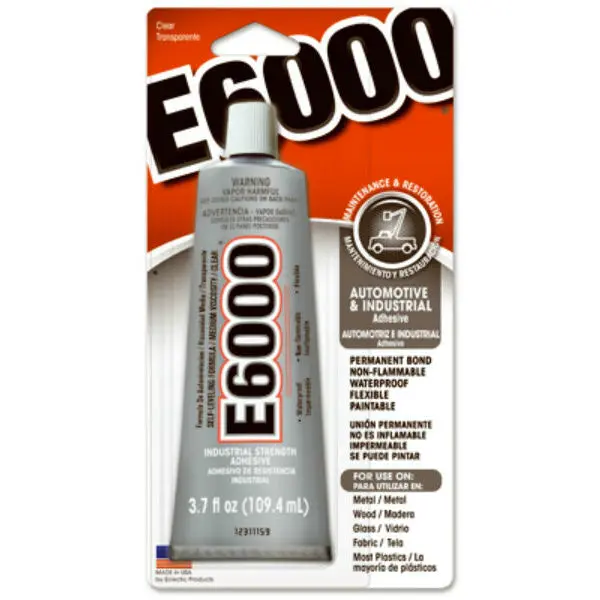 E6000 230022 Industrial Strength Self-Leveling Adhesive 3.7 Oz Heavy Duty Bonding