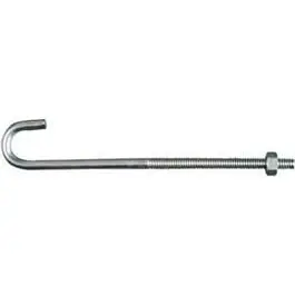 1/4 x 6-Inch Zinc Plated J-Bolt Heavy Duty Applications National Hardware
