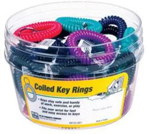 Hy-Ko KB152-BKT Wrist Coil Split Key Ring Convenient Key Holder Easy Access
