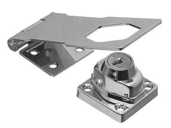 National Hardware N206-953 Keyed Hasps Lock 4-1/2 Inch Chrome Heavy Duty Security Lock