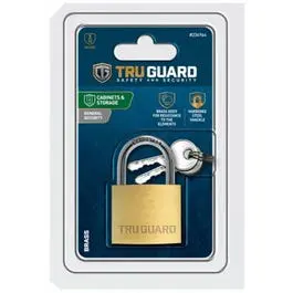 Keyed Padlock Solid Brass 1-9/16-Inch Heavy Duty Security Lock TruGuard