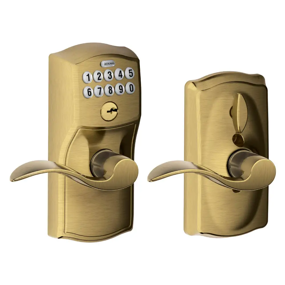 Camelot Keypad Entry Door Lock Flex-Lock and Accent Levers - Builders Hardware Schlage