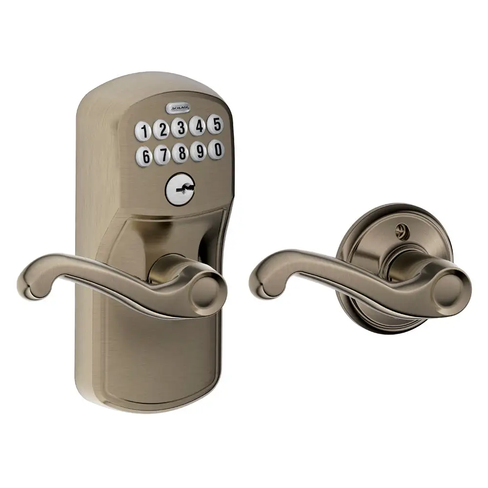 Camelot Keypad Entry Door Lock Flex-Lock and Accent Levers - Building Hardware Materials Schlage