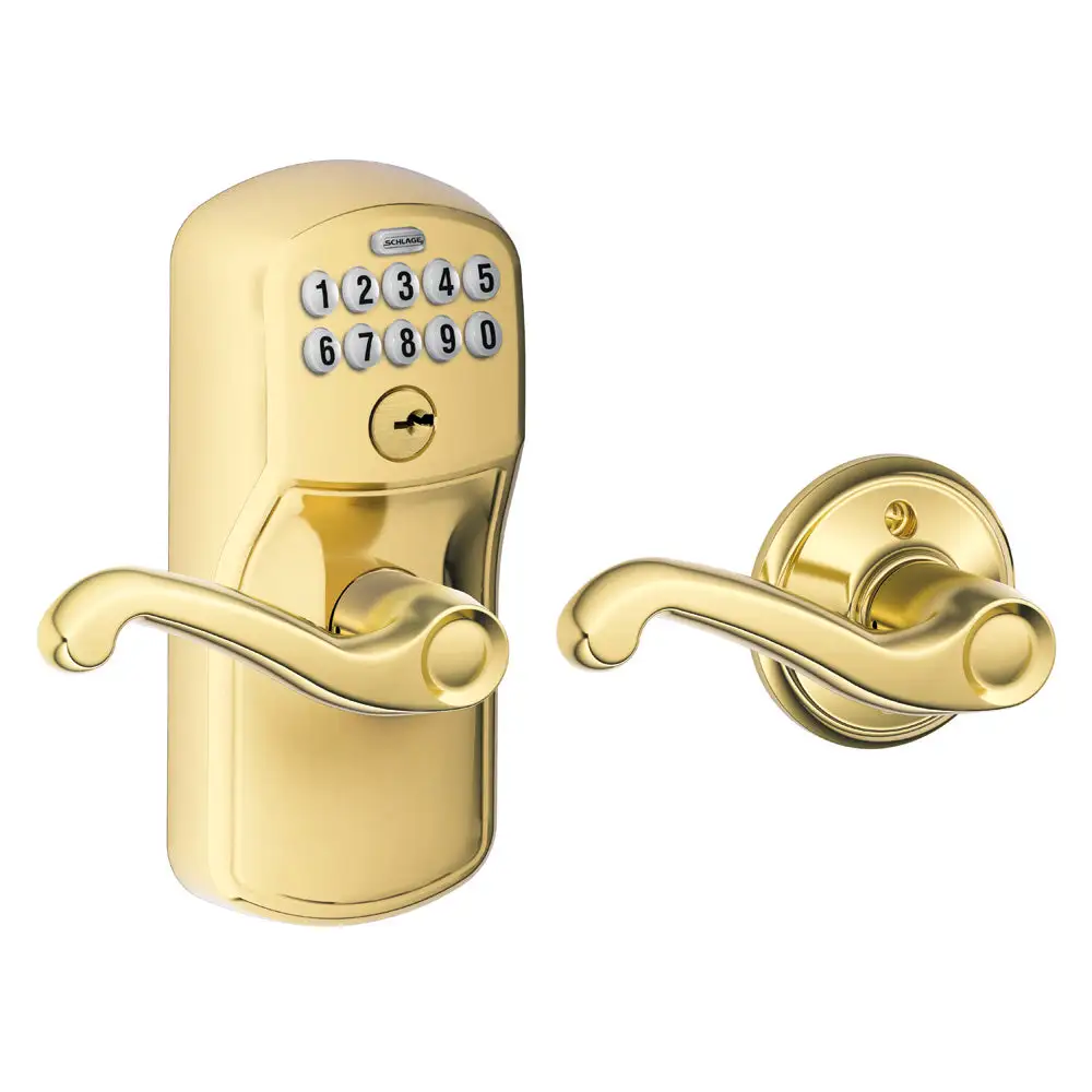Plymouth Keypad Entry Door Lock Auto-Lock and Flair Levers - Construction Hardware Equipment Schlage